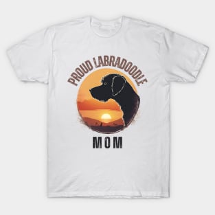 Vintage Sunset Labradoodle Mom T-Shirt